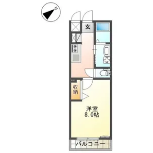 ヴィラージュ中州【2階】の間取り
