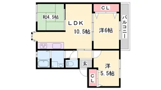 メイプルコート玉手【201号室】の間取り