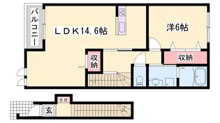 カトレーヴⅧ【2階】の間取り