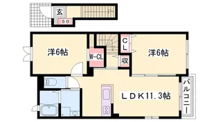 ミルキーウェイB【2階】の間取り
