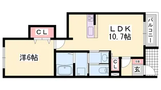 ポルテ・ボヌールC【103号室】の間取り