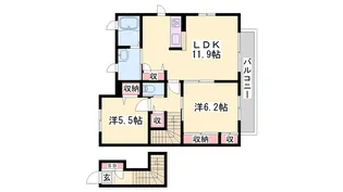 メゾン・ド・モンテヴァン B棟【2階】の間取り