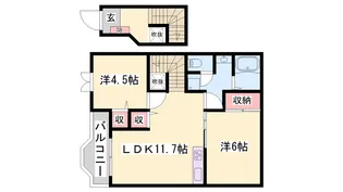ルクプル プラース【2階】の間取り