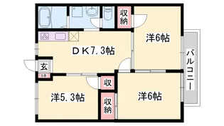ビューハイツ横尾【203号室】の間取り