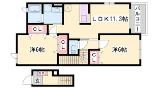 アルメールC【2階】の間取り