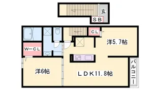 メゾンカルム【2階】の間取り