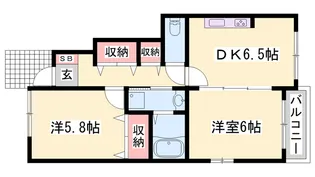 プラシード和 上郡B【1階】の間取り