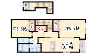 ディア・ベルジュ【205号室】の間取り