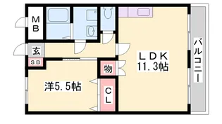 グラッチェⅠ番館【2階】の間取り