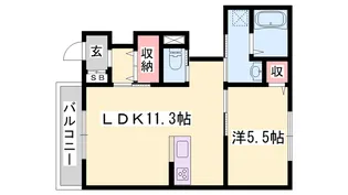 トゥルーハート・ナカツ【1階】の間取り