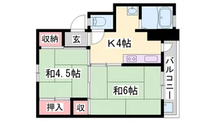 ビレッジハウス十王堂【1-502号室】の間取り