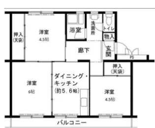 ビレッジハウス志染【10-102号室】の間取り