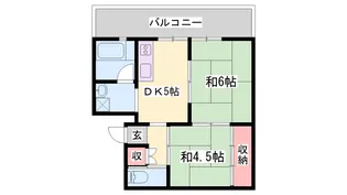 ビレッジハウス下陰第二【1-207号室】の間取り
