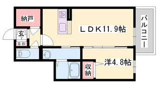 グランソレイユ別府【B202号室】の間取り