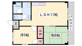ファイブリーフ東加古川【3-B号室】の間取り