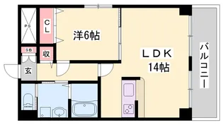 グランツ野里【402号室】の間取り