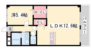 ジュネス・英賀保【205号室】の間取り