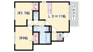 オークス中島【1階】の間取り