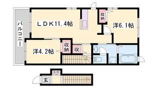 エスペランサ中仁野Ⅳ【2階】の間取り