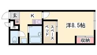 レオパレスかぐや【205号室】の間取り