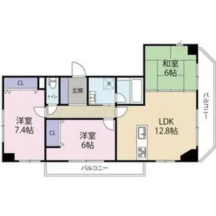 明治グランドヒル加古川駅前Ⅱ番館【3階】の間取り