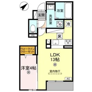 CASA LIBER【105号室】の間取り