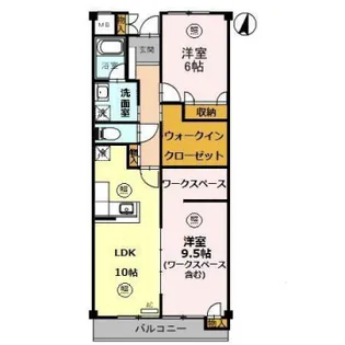 ハイツ吉田【202号室】の間取り