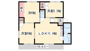ラフォーレ龍野 Ⅱ棟【202号室】の間取り