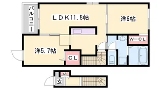 H・Tミニョン姫路【2階】の間取り