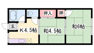 白楊荘【B-19号室】の間取り