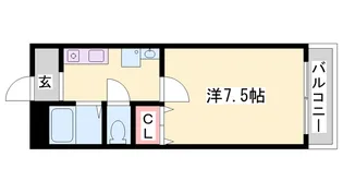 ワンルーム上大野【208号室】の間取り