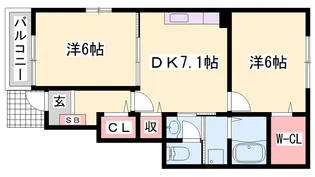 リヴァーサイドレジデンスB【1階】の間取り