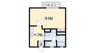 アパートメントハウス京口【1-B号室】の間取り