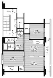 ビレッジハウス堀【2-303号室】の間取り