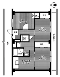 ビレッジハウス奥北野【2-101号室】の間取り
