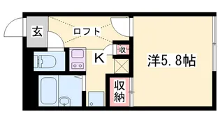 レオパレス楽来【208号室】の間取り