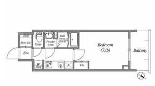 GENOVIA神戸湊川公園【12階】の間取り