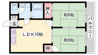 ハイツ船元【A202号室】の間取り