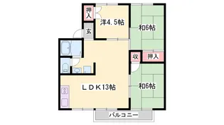 ガーデンハウス【B102号室】の間取り