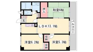 ハッピーライフ・フジ【6階】の間取り