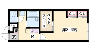 レオパレスステーションハイツ【106号室】の間取り