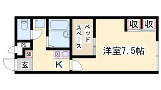 レオパレスJOY【211号室】の間取り