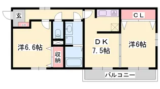 メゾン・ド・カルム【1階】の間取り