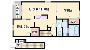 コンコルド ラ ファイエット Ⅱ【2階】の間取り