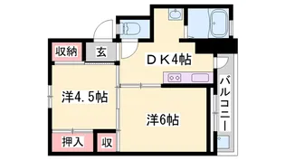 ビレッジハウス十王堂【2-304号室】の間取り
