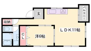 グランヴェール南車崎【402号室】の間取り