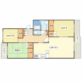 ECLARGE A棟【201号室】の間取り