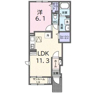 モンビーブルB【1階】の間取り