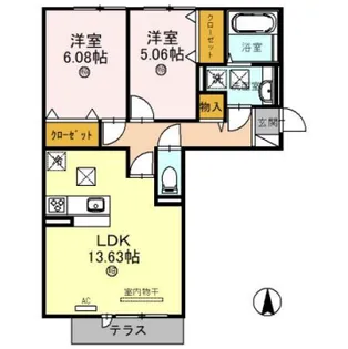 クレシア旭【203号室】の間取り