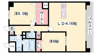 フランディルルミエ思案橋【1階】の間取り